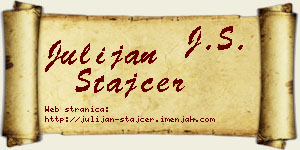 Julijan Štajcer vizit kartica